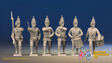 Seven Years’ War Russian Grenadiers Command - Advancing - Summer Uniform - Observation Corps, front view. Supplied unpainted.