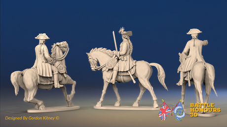 Seven Years’ War Russian Mounted Command - Set 3, rear view. Supplied unpainted.