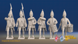 Seven Years’ War Russian Grenadiers Command - Winter Uniform, front view. Supplied unpainted.
