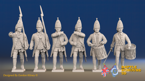 Seven Years’ War Russian Grenadiers Command - Winter Uniform, front view. Supplied unpainted.