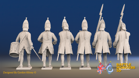 Seven Years’ War Russian Grenadiers Command - Winter Uniform, rear view. Supplied unpainted.
