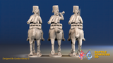 Seven Years’ War Prussian Hussars Command - Trotting - Fur Caps, rear view. Supplied unpainted.