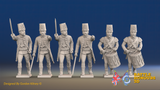 Seven Years’ War Russian Pandur Grenadiers Command - Charging - Summer Uniform, front view. Supplied unpainted.