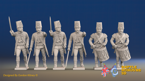 Seven Years’ War Russian Pandur Grenadiers Command - Charging - Summer Uniform, front view. Supplied unpainted.