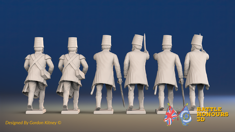 Seven Years’ War Russian Pandur Grenadiers Command - Charging - Summer Uniform, rear view. Supplied unpainted.