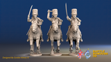 Seven Years’ War Prussian Hussars - Galloping - Fur Caps, front view. Supplied unpainted.