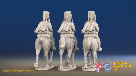 Seven Years’ War Russian Hussars - Fur Caps, rear view. Supplied unpainted.