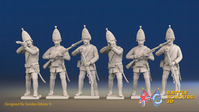 Seven Years’ War Russian Grenadiers - Firing - Summer Uniform, front view. Supplied unpainted.