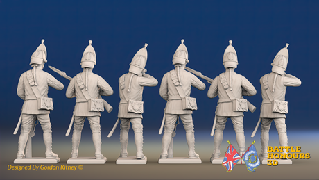 Seven Years’ War Russian Grenadiers - Firing - Summer Uniform, rear view. Supplied unpainted.