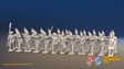 Seven Years’ War Prussian Grenadier Battalion - Firing Line - Straight Lapel Lace - 30 Figures, front view. Supplied unpainted.