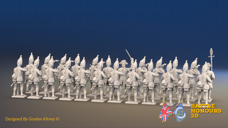 Seven Years’ War Prussian Grenadier Battalion - Firing Line - Set 2 - 24 Figures, rear view. Supplied unpainted.