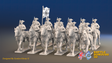 Seven Years’ War Prussian Dragoon Regiment - Trotting - Tricornes - 12 Mounted Figures, front view. Supplied unpainted.