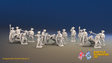 Seven Years’ War Russian Artillery Battery - 12-Pounders - Summer Uniform - 3 Guns and 13 Figures, front view. Supplied unpainted.