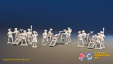 Seven Years’ War Russian Artillery Battery - 12-Pounders - Summer Uniform - 3 Guns and 13 Figures, rear view. Supplied unpainted.