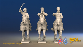 Seven Years’ War Russian Cossacks Command - Galloping, front view. Supplied unpainted.