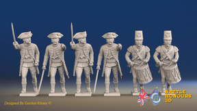 Seven Years’ War Russian Pandurs Command - Charging - Summer Uniform, front view. Supplied unpainted.