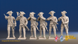 Seven Years’ War Prussian Jägers Command - Skirmishers - Boots and Pointed Lace, front view. Supplied unpainted.
