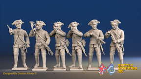 Seven Years’ War Prussian Jägers Command - Skirmishers - Boots and Pointed Lace, front view. Supplied unpainted.