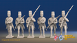 Seven Years’ War Russian Pandurs - Charging - Summer Uniform, front view. Supplied unpainted.