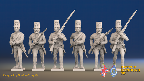 Seven Years’ War Russian Pandurs - Charging - Summer Uniform, front view. Supplied unpainted.
