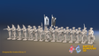 Seven Years’ War Russian Musketeer Battalion - Firing Line - Summer Uniform - Rolled Cloaks - 30 Figures, front view. Supplied unpainted.