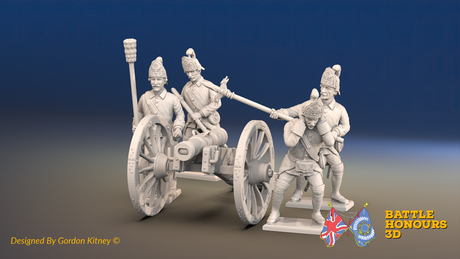 Seven Years’ War Russian Secret Howitzer and Crew - Firing Crew - Winter Uniform, front view. Supplied unpainted.