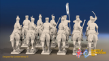 Seven Years’ War Russian Cossack Regiment - Lances - 12 Mounted Figures, rear view. Supplied unpainted.