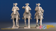 Seven Years’ War Prussian Dragoons Command - Trotting - Set 1 - Command 2, front view. Supplied unpainted.