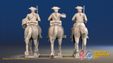 Seven Years’ War Prussian Dragoons Command - Trotting - Set 1 - Command 2, rear view. Supplied unpainted.