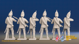 Seven Years’ War Russian Grenadiers - Firing - Summer Uniform - Observation Corps - Rolled Coats, rear view. Supplied unpainted.