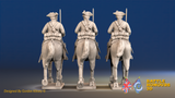 Seven Years’ War Prussian Cuirassiers - Trotting, rear view. Supplied unpainted.