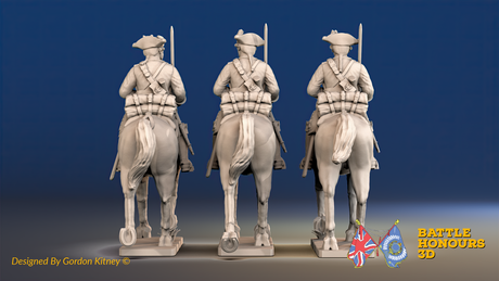 Seven Years’ War Prussian Cuirassiers - Trotting, rear view. Supplied unpainted.