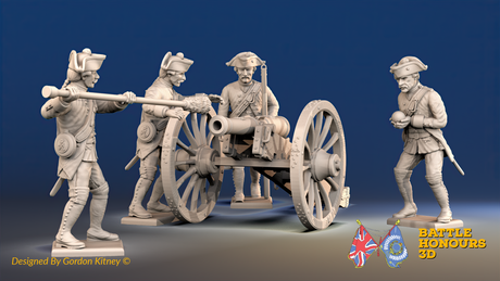 Seven Years’ War Prussian Foot Artillery - Loading Crew, front view. Supplied unpainted.
