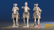 Seven Years’ War Prussian Dragoons Command - Trotting - Set 2 - Command 2, front view. Supplied unpainted.