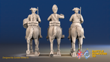 Seven Years’ War Prussian Dragoons Command - Trotting - Set 2 - Command 2, rear view. Supplied unpainted.
