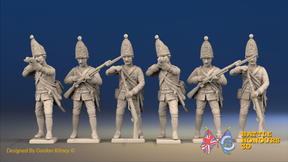 Seven Years’ War Prussian Grenadiers - Firing Line - Pointed Lapel Lace, front view. Supplied unpainted.