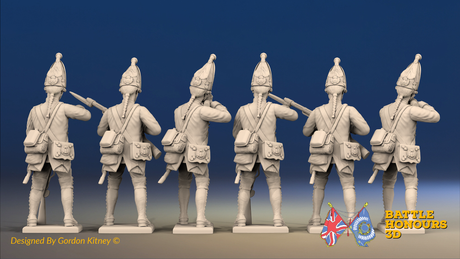 Seven Years’ War Prussian Grenadiers - Firing Line - Set 3, rear view. Supplied unpainted.