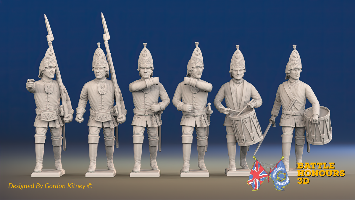 Seven Years’ War Russian Grenadiers Command - Summer Uniform - Observation Corps, front view. Supplied unpainted.
