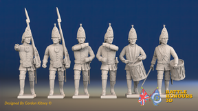 Seven Years’ War Russian Grenadiers Command - Summer Uniform - Observation Corps, front view. Supplied unpainted.