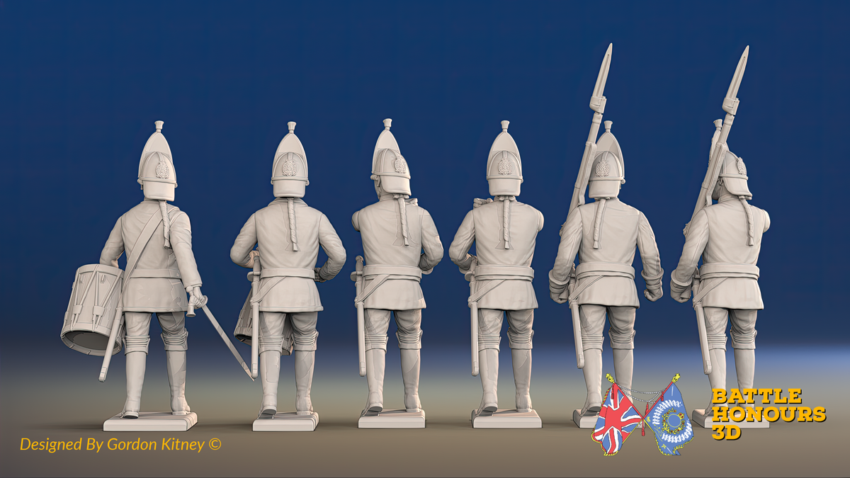 Seven Years’ War Russian Grenadiers Command - Summer Uniform - Observation Corps, rear view. Supplied unpainted.