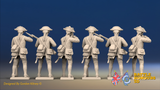 Seven Years’ War Prussian Musketeers - Firing Line - Straight Lapel Lace, rear view. Supplied unpainted.