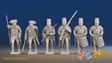 Seven Years’ War Russian Pandurs Command - Charging - Winter Uniform, front view. Supplied unpainted.