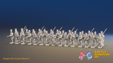 Seven Years’ War Russian Pandur Grenadier Battalion - Charging - Summer Uniform - 30 Figures, front view. Supplied unpainted.