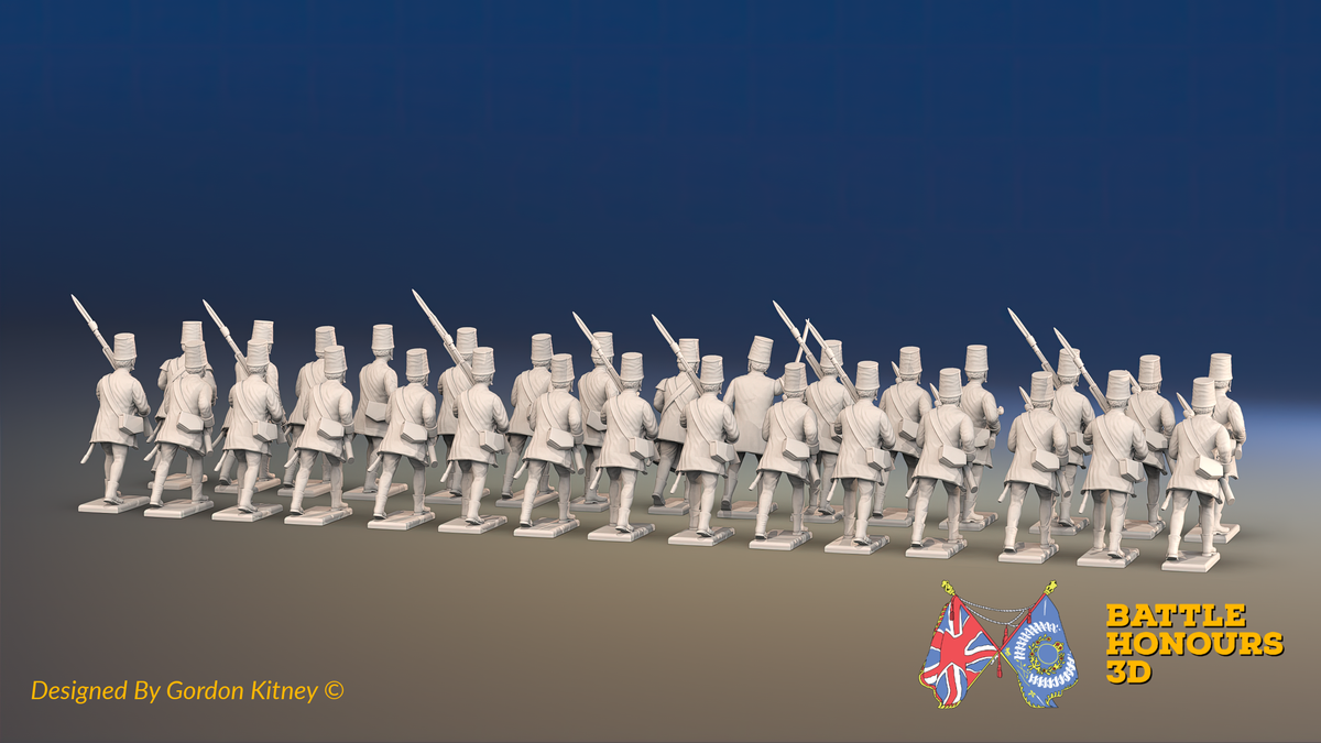 Seven Years’ War Russian Pandur Grenadier Battalion - Charging - Summer Uniform - 30 Figures, rear view. Supplied unpainted.