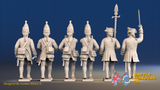 Seven Years’ War Prussian Garrison Grenadiers Command - March Attack - Set 4, rear view. Supplied unpainted.