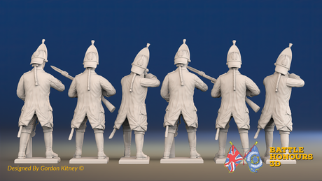 Seven Years’ War Russian Grenadiers - Firing - Winter Uniform - Observation Corps, rear view. Supplied unpainted.