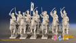 Seven Years’ War Russian Cossack Regiment - Swords - 12 Mounted Figures, front view. Supplied unpainted.