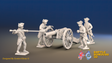 Seven Years’ War Russian Artillery and Crew - Loading Crew - Winter Uniform, front view. Supplied unpainted.