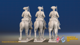 Seven Years’ War Russian Cuirassiers, rear view. Supplied unpainted.