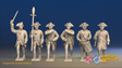 Seven Years’ War Prussian Musketeers Command - Charging - Plain Lapels, front view. Supplied unpainted.